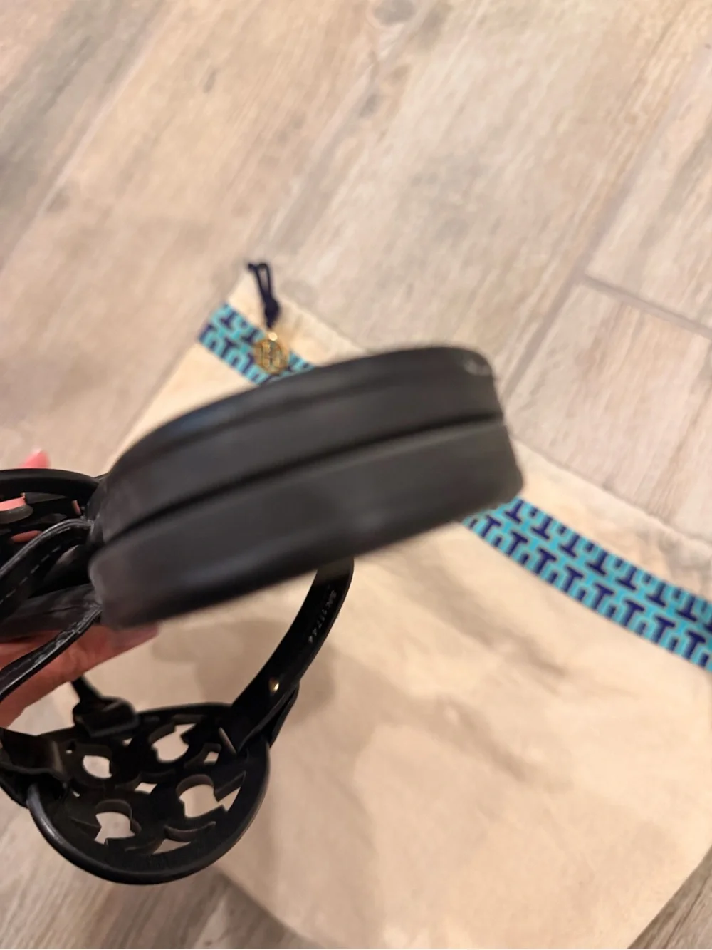 Tory Burch Black Miller Leather Thong Sandals